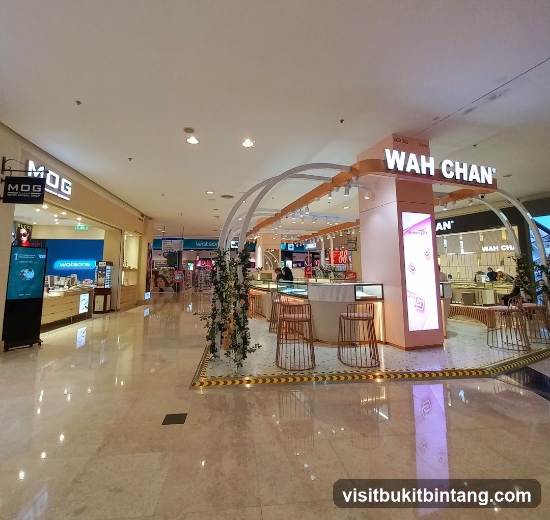 Jewelry store display in a mall