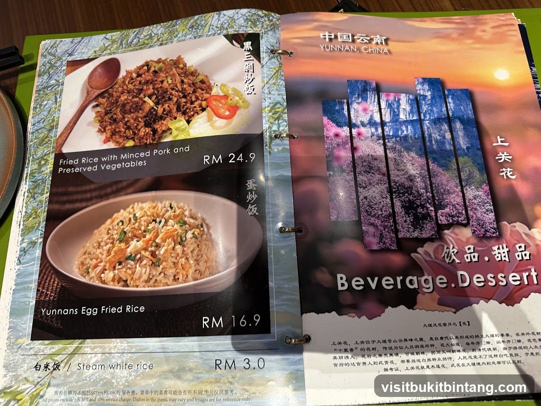 Yunnan Menu