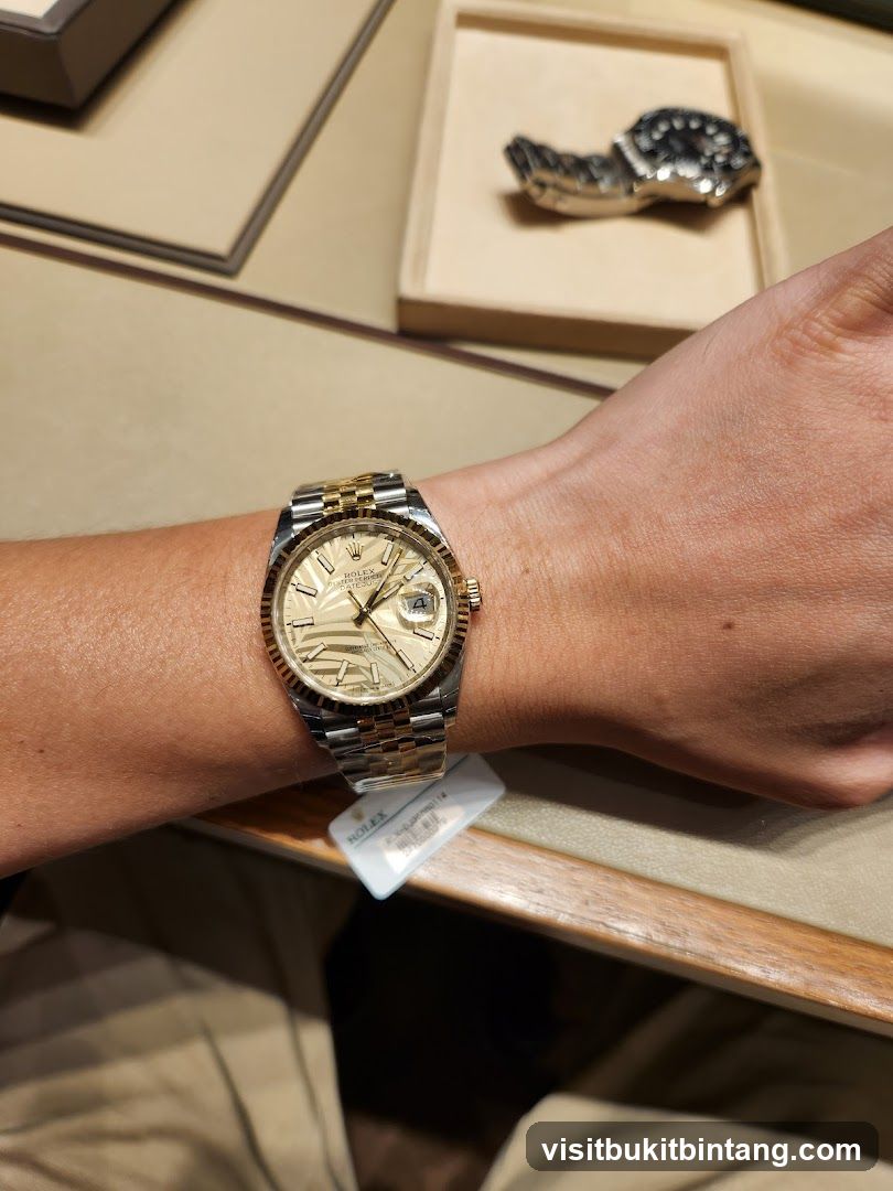 Wristwatch on display