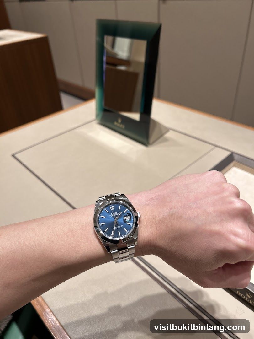 Wristwatch on display