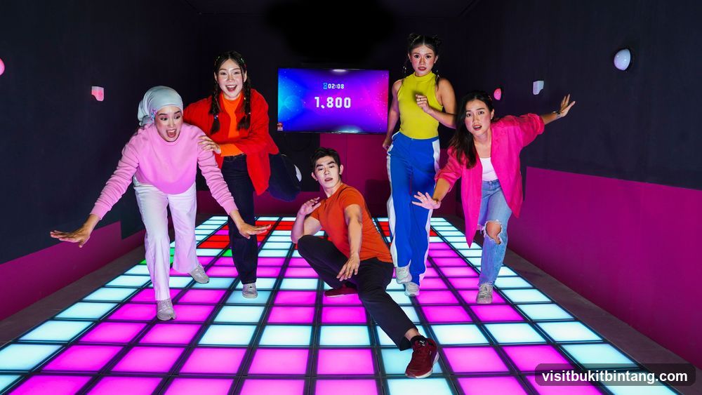 Group Posing on a Light-Up Dance Floor