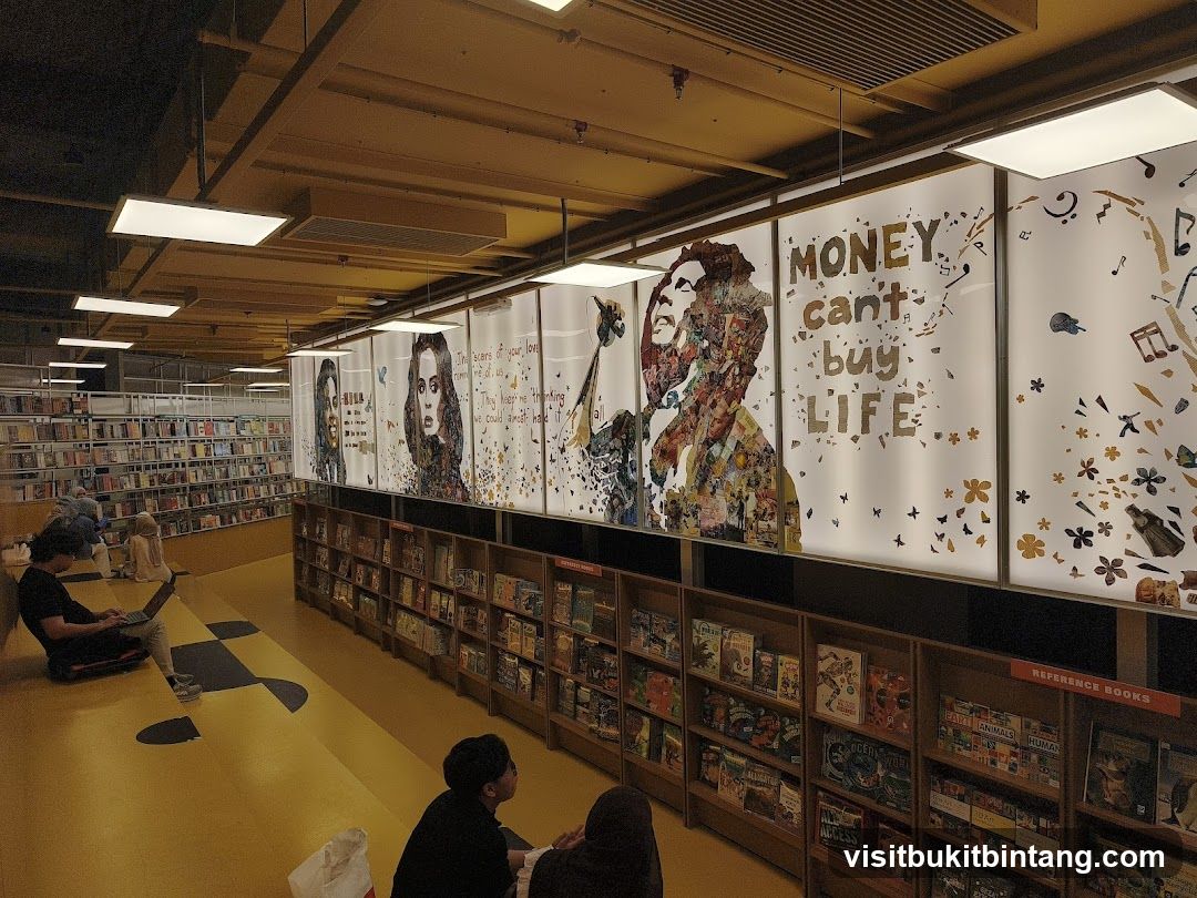 Library Interior with Artwork