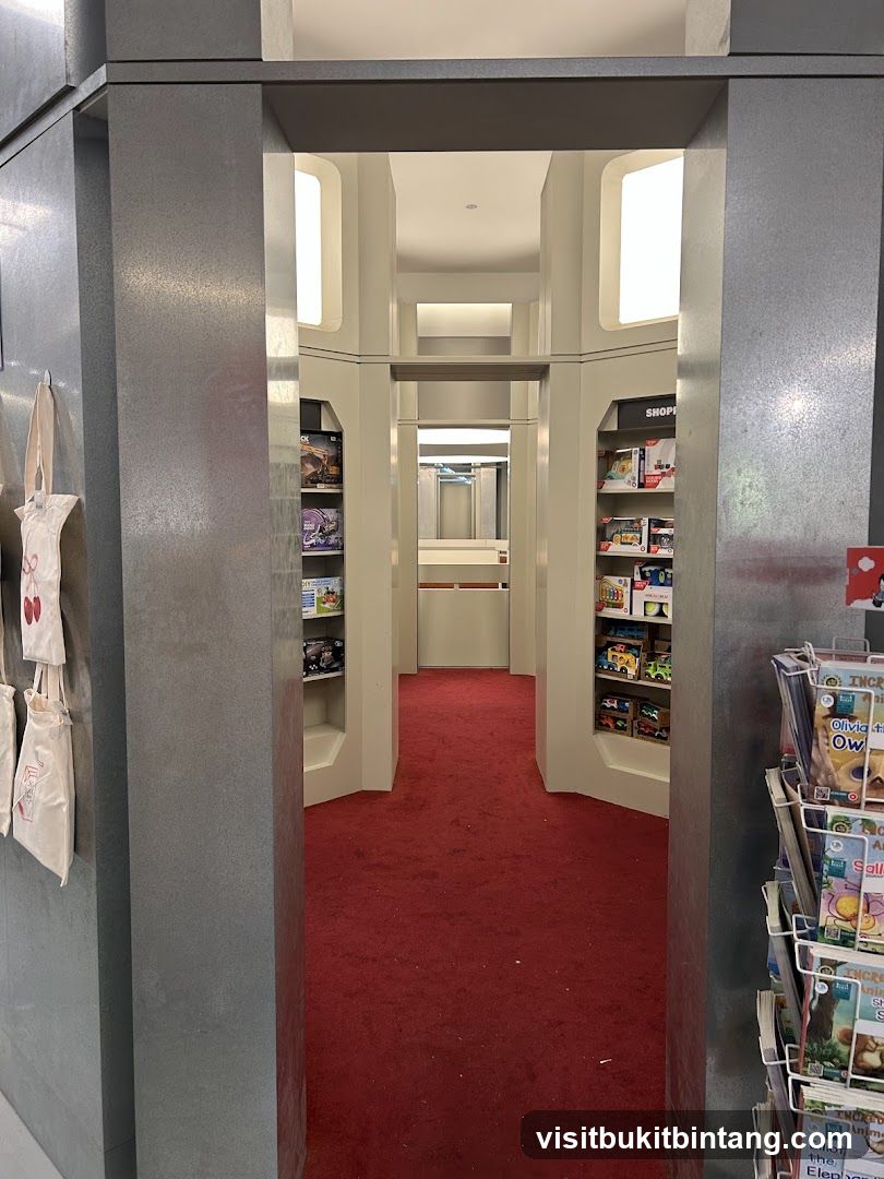 Interior of a store with shelves of toys and books