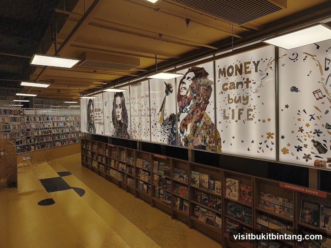 Library Interior with Artwork