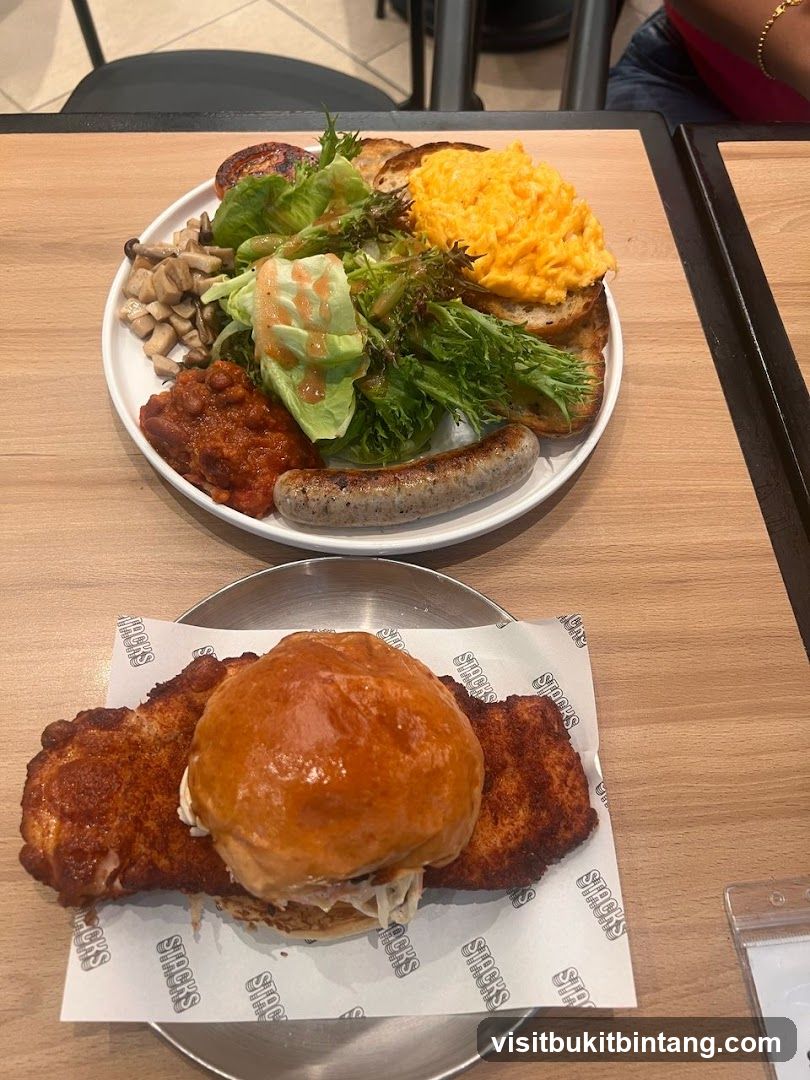 Burger and Breakfast Platter
