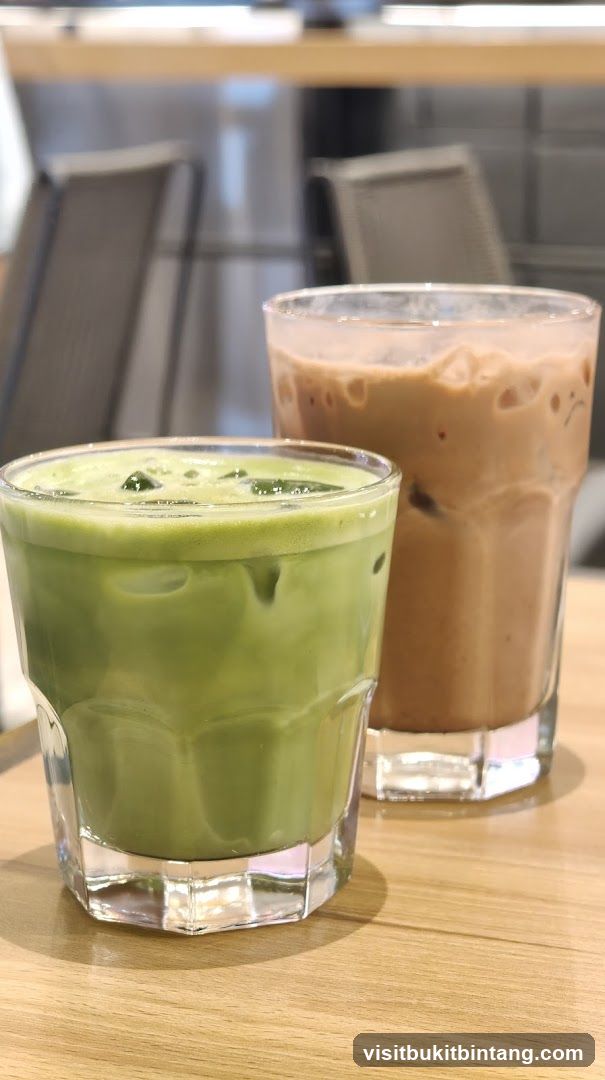 Iced Matcha and Chocolate Drinks
