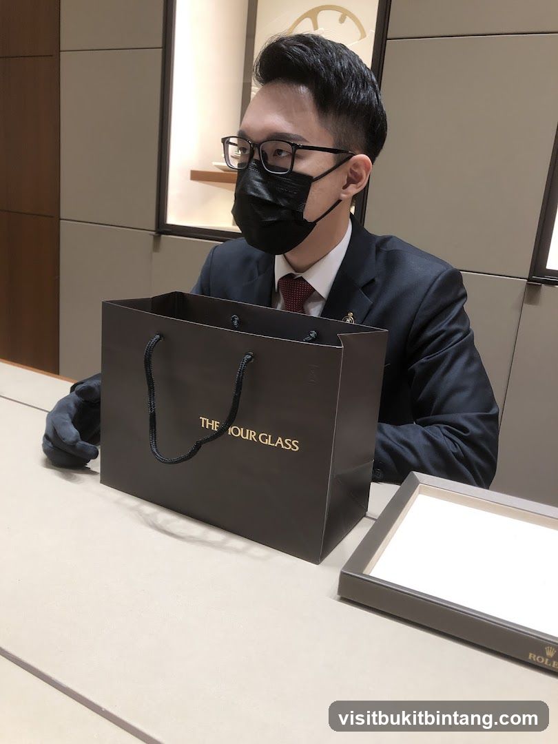Sales Associate with Shopping Bag