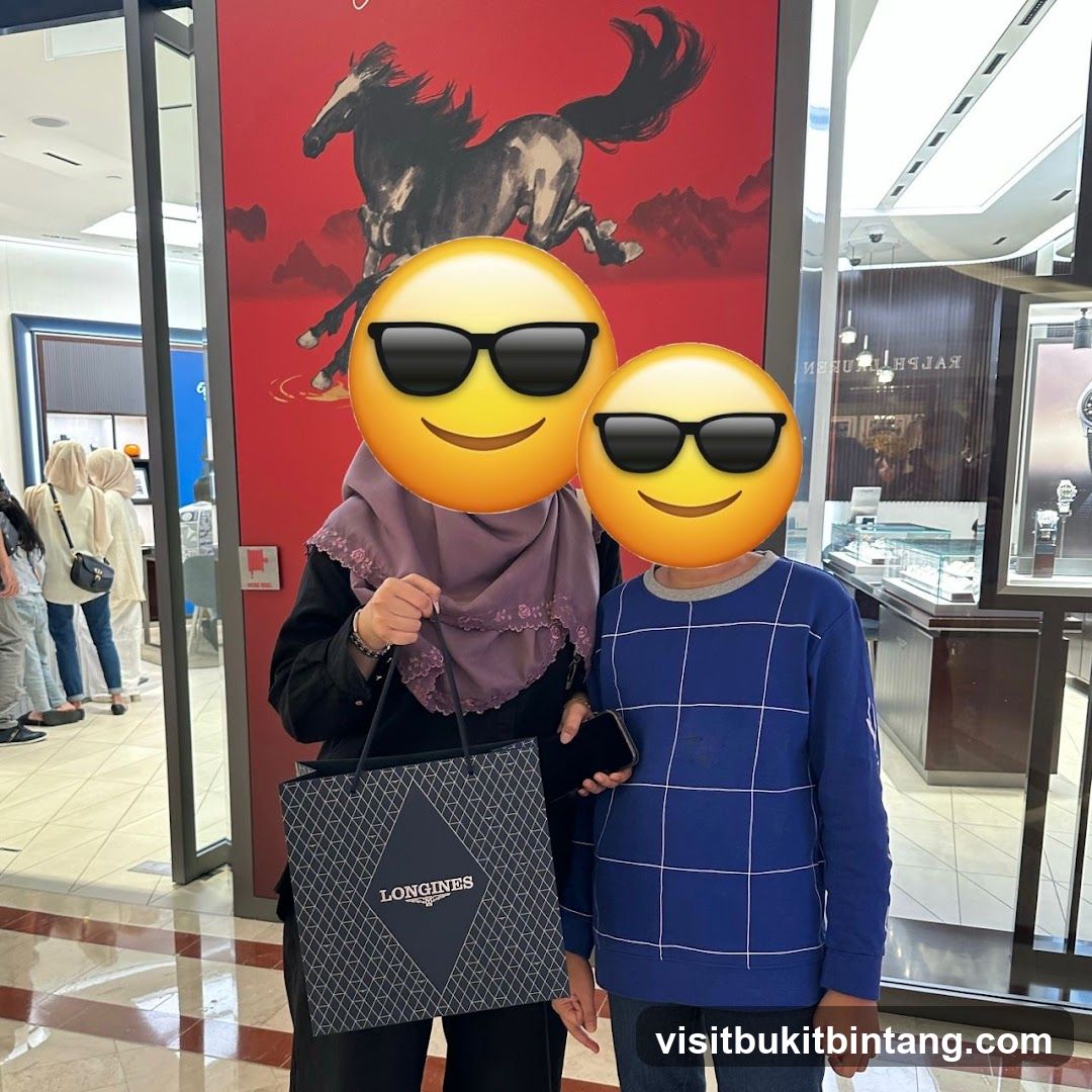 People in a store with a horse mural