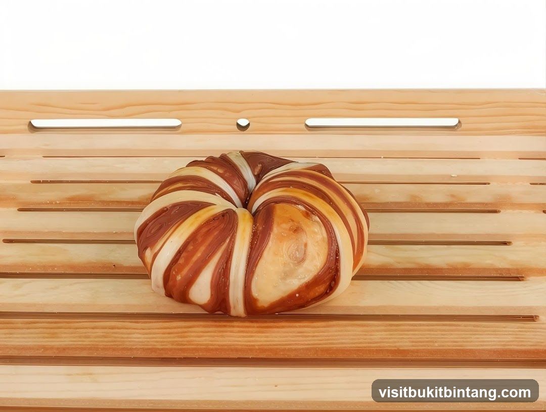 Swirled Bread on Wooden Tray