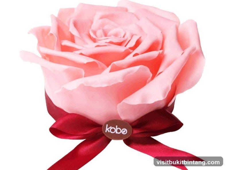Pink Rose with Ribbon