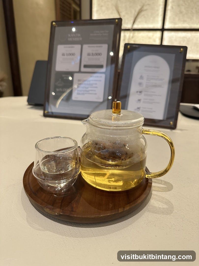 Tea set with menu boards