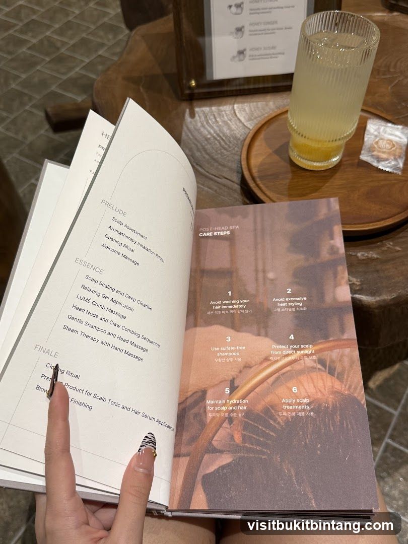 Spa Menu and Care Instructions