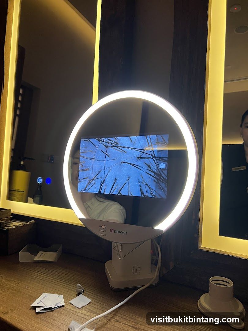 Magnifying Mirror with LED Ring Light