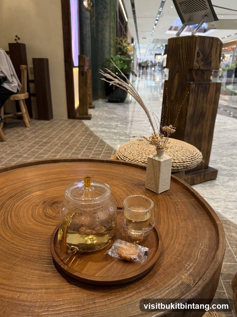 Tea set on a wooden table