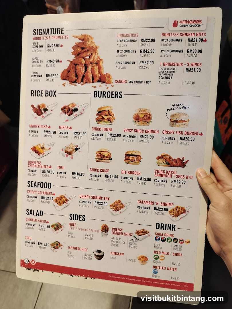 4 Fingers Crispy Chicken Menu