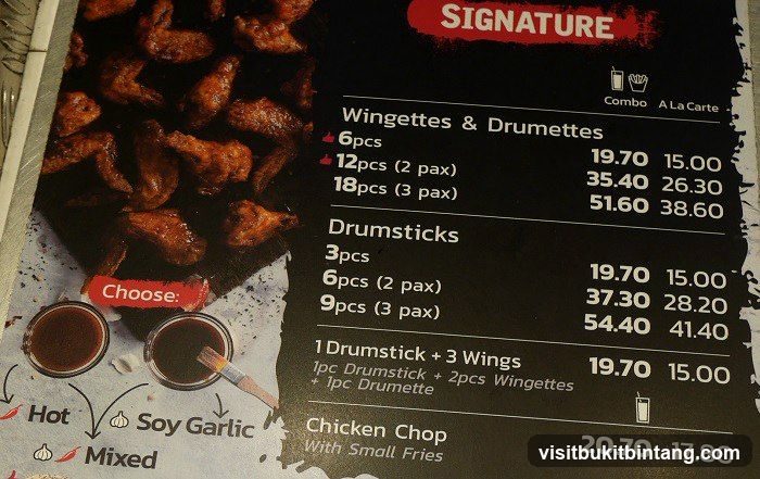 Signature Wing Menu