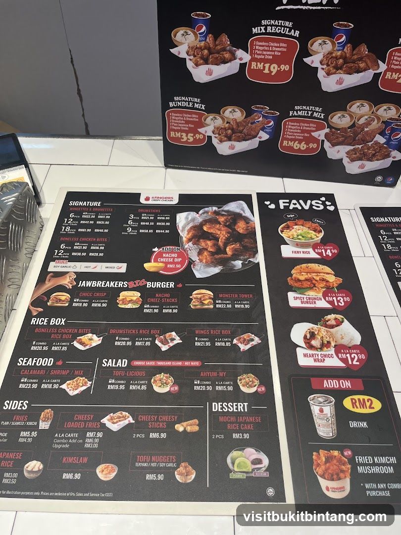 4 Fingers Crispy Chicken Menu