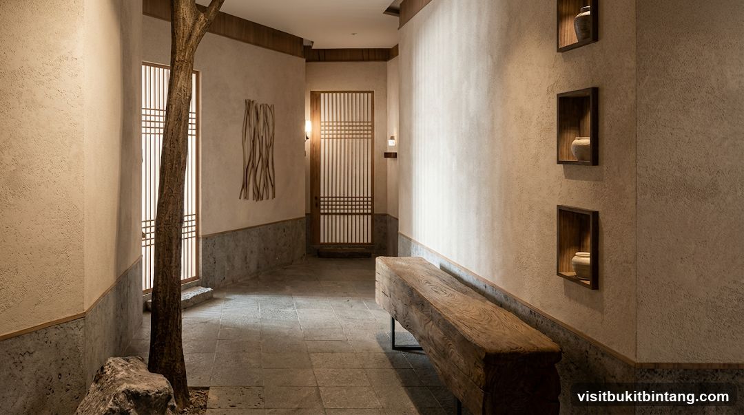 Hallway with Traditional Japanese Design Elements