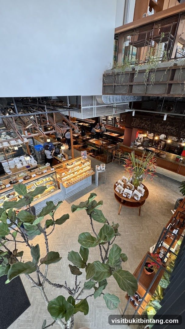 Interior of a bakery and cafe