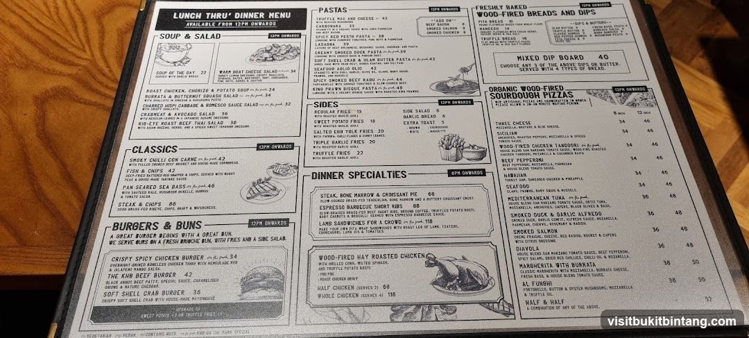Lunch Thru Dinner Menu