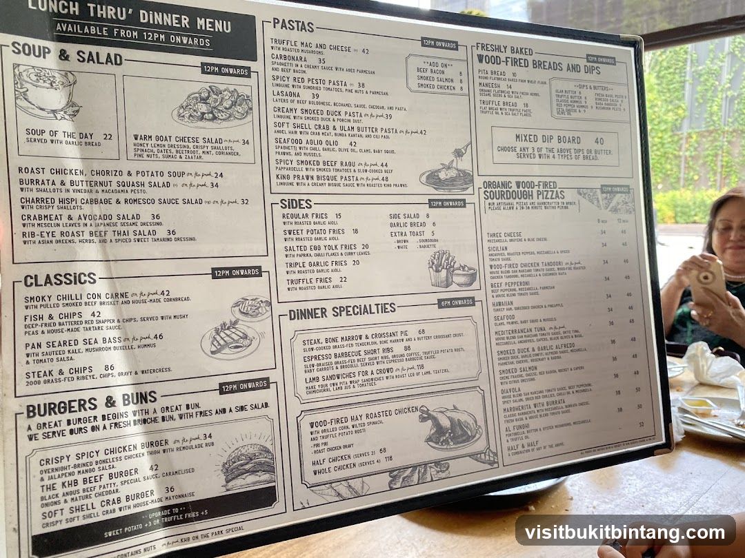Lunch Thru' Dinner Menu