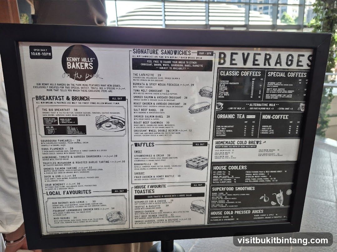 Kenny Hills Bakers Menu
