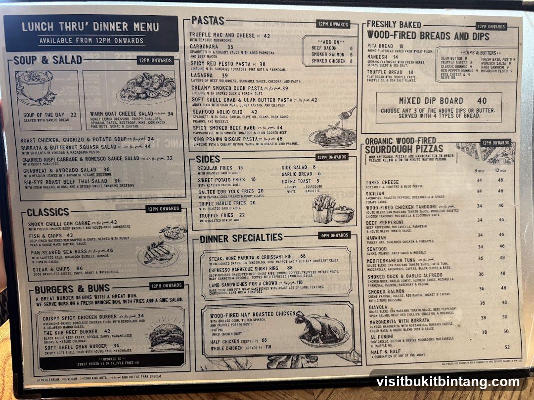 LUNCH THRU' DINNER MENU