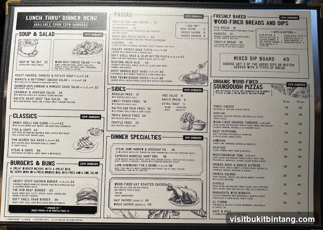 LUNCH THRU DINNER MENU