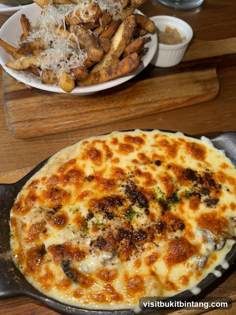 Cheesy Baked Dish and Fries