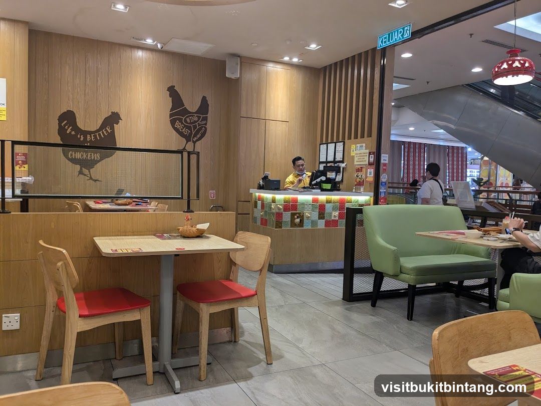 Restaurant Interior with Seating and Counter