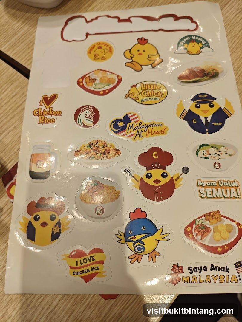Sticker Sheet with Chicken Graphics