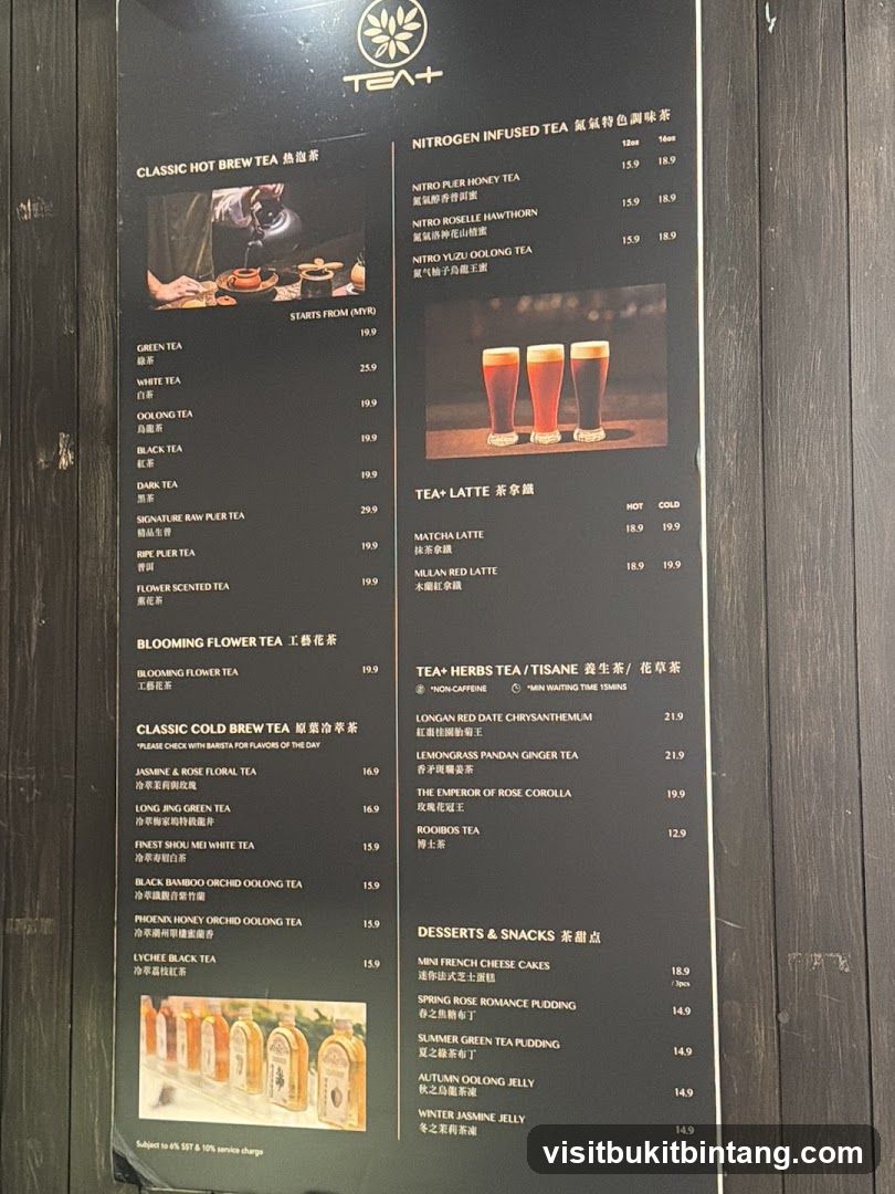 TEA+ Menu