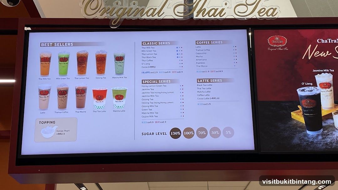 Original Thai Tea Menu