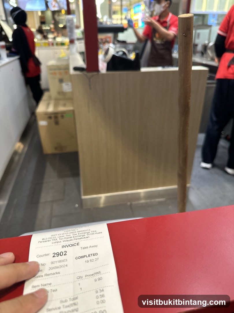 Receipt from a store