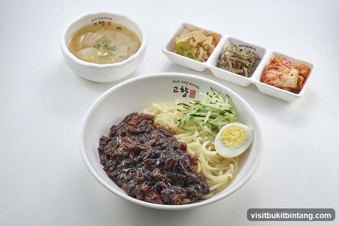 Korean Noodles with Side Dishes