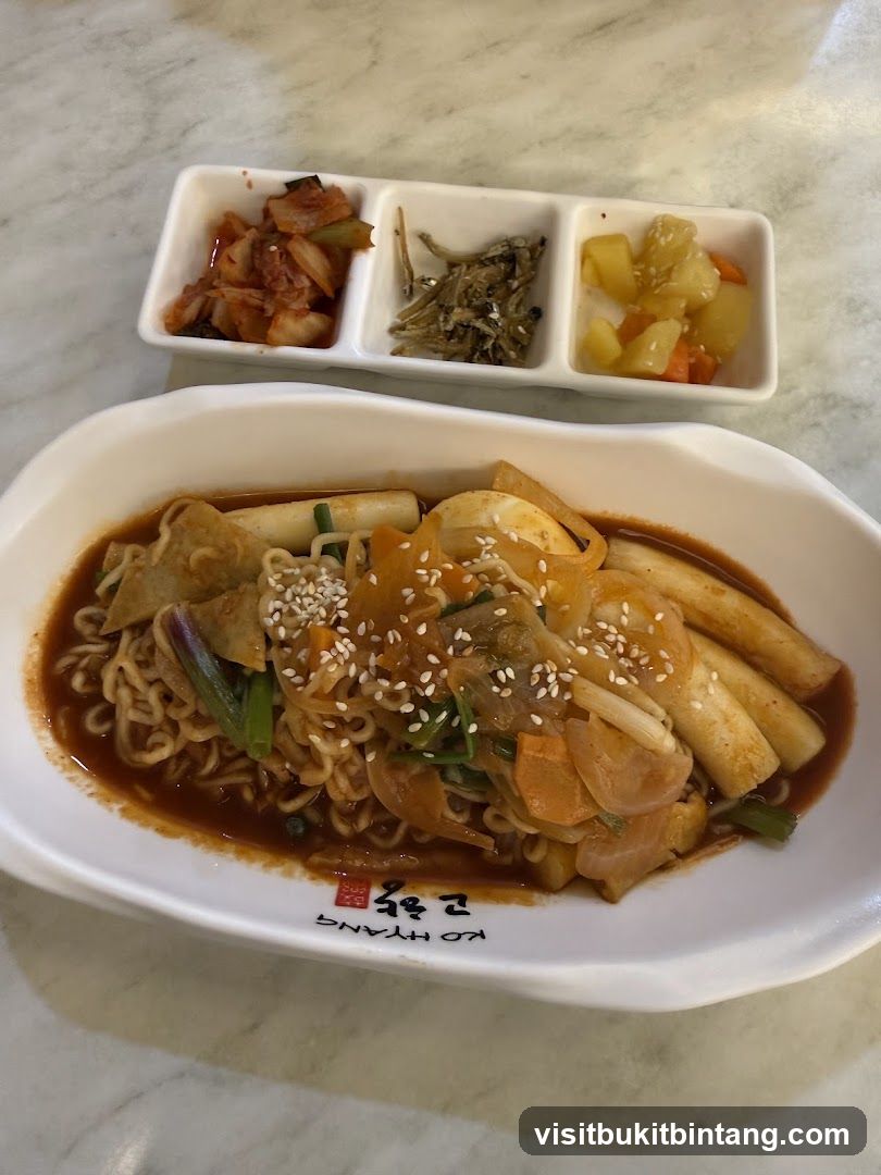 Korean Noodle Dish with Side Dishes