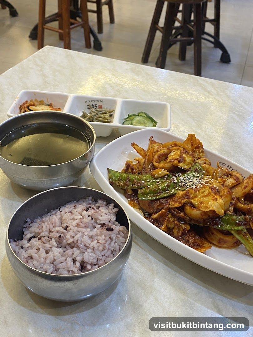 Korean Meal with Rice and Side Dishes