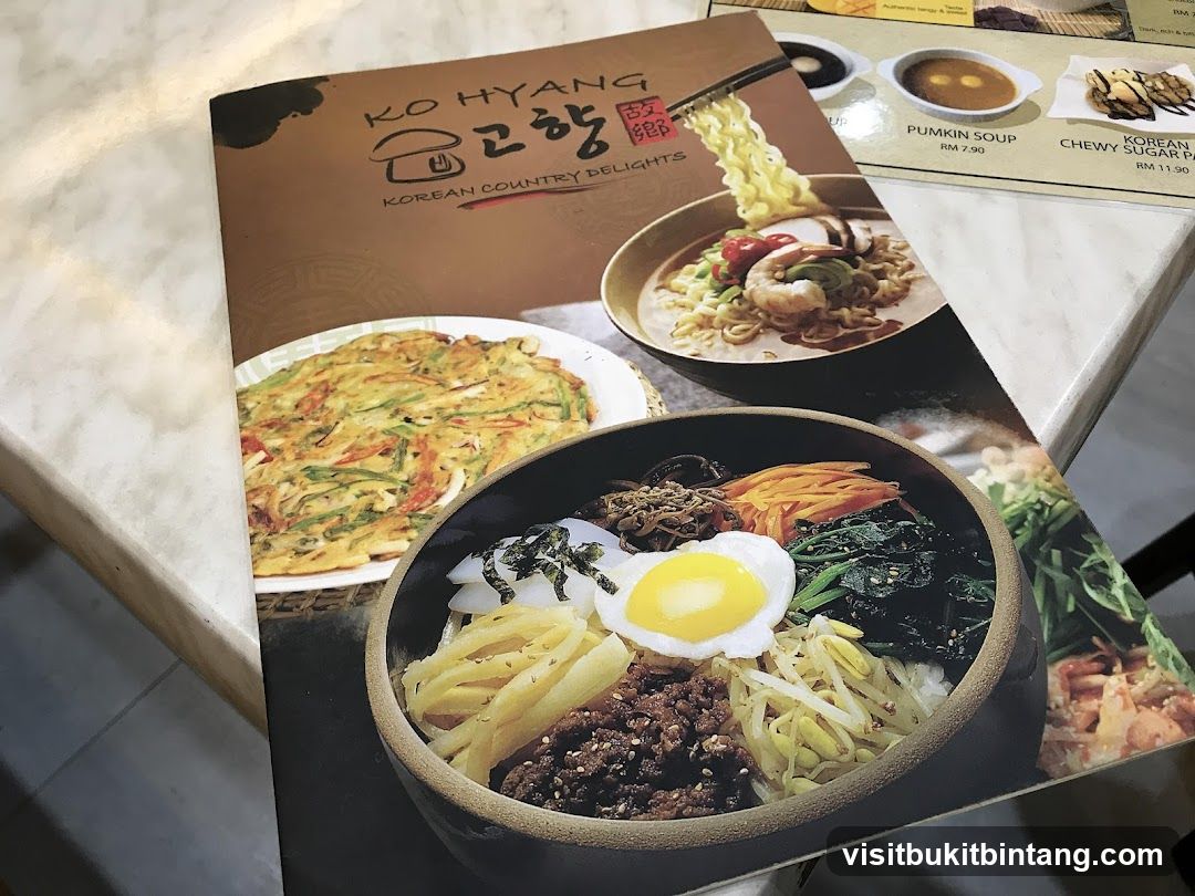 KO HYANG Korean Country Delights Menu
