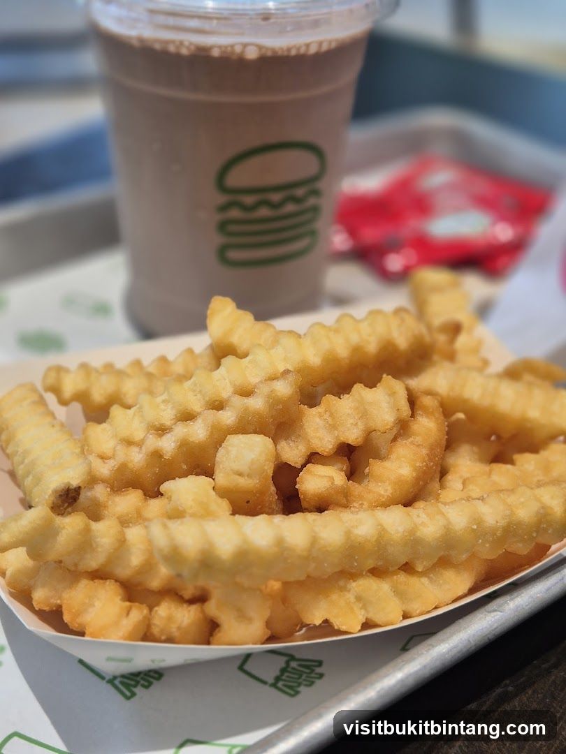 Crinkle Cut Fries and Chocolate Shake