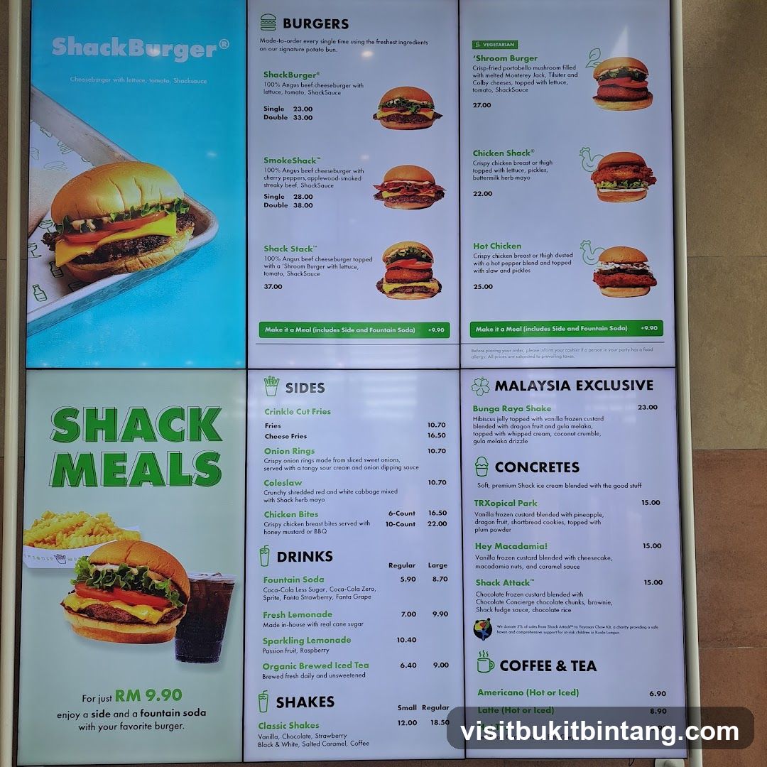 ShackBurger Menu