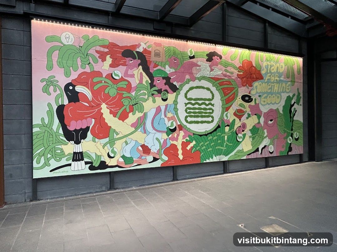 Mural with Burger Logo