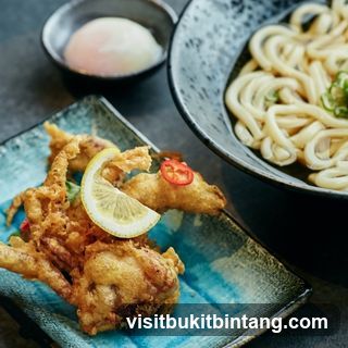 Fried Calamari and Udon Noodles