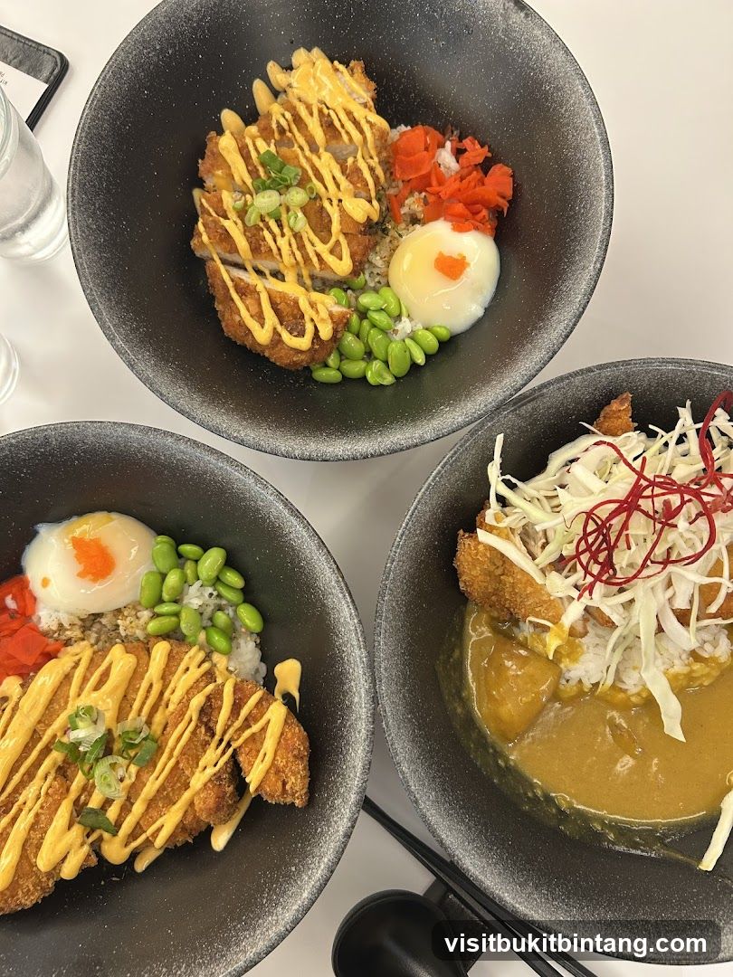Three Bowls of Japanese Food