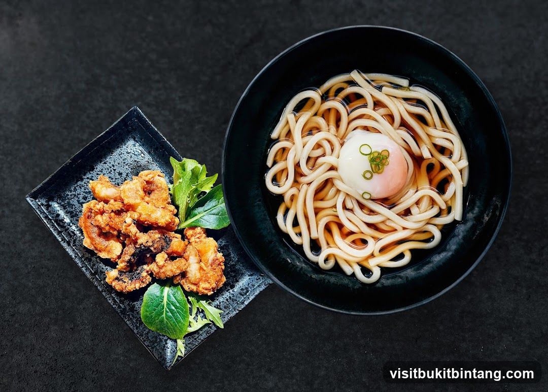 Udon Noodles with Fried Calamari