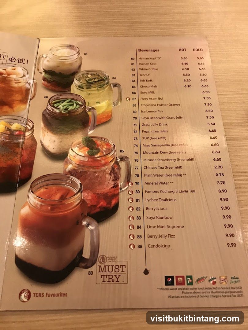 Beverages Menu
