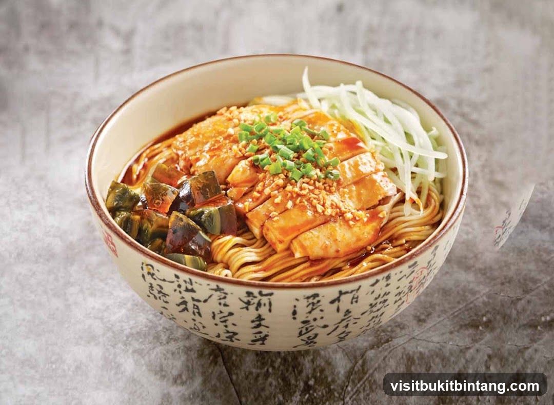 Noodle Dish with Chicken and Century Egg