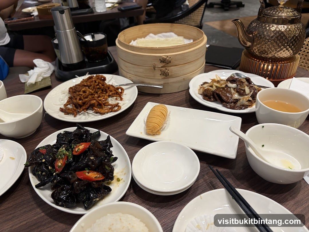 Table with Chinese Food and Tea