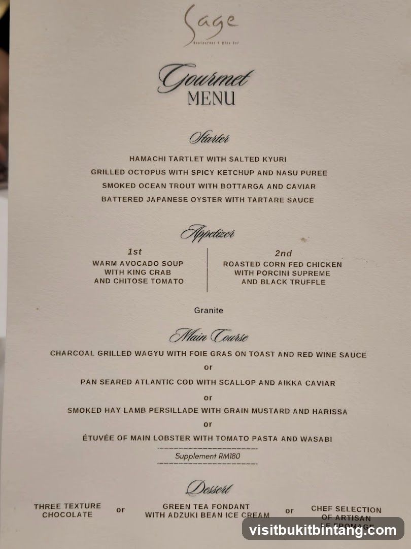 Gourmet Menu