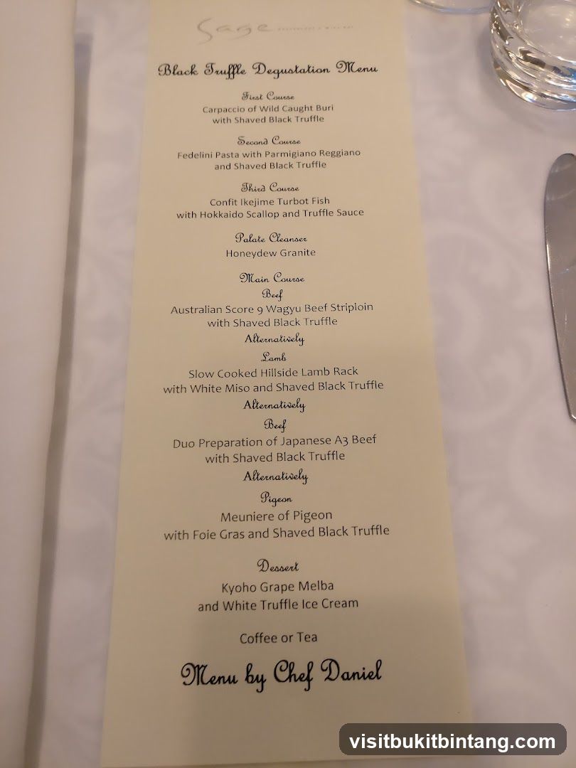 Black Truffle Degustation Menu
