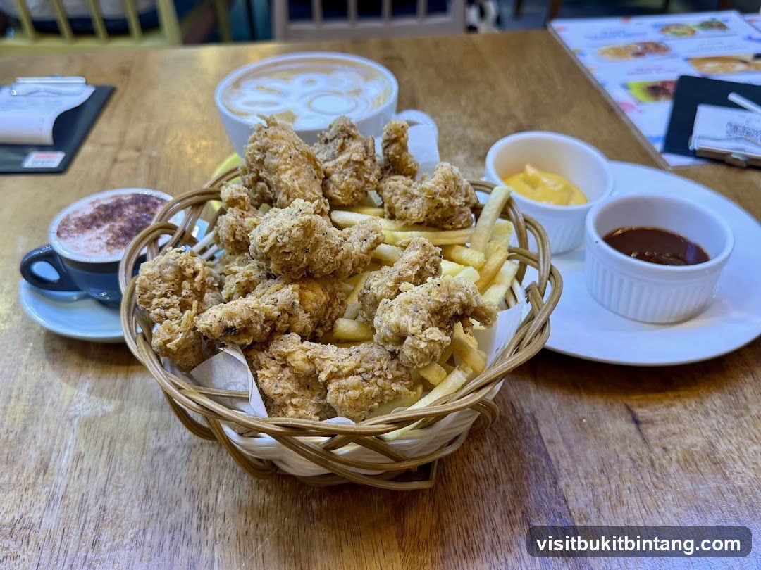 Fried Chicken Basket with Fries and Drinks